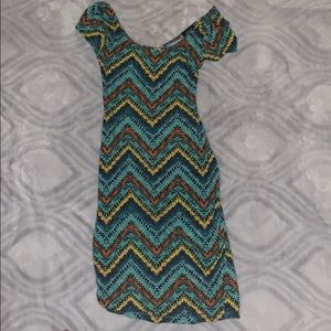 Form fitting colorful dress